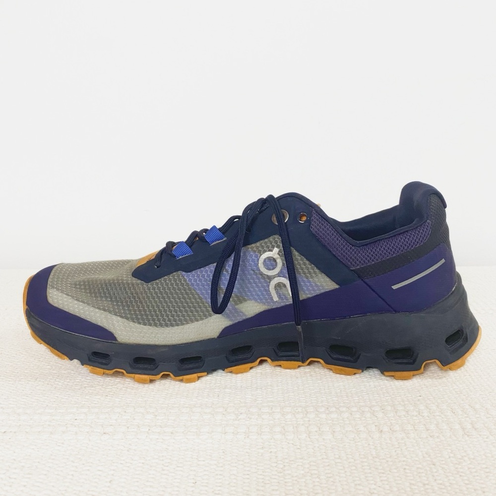 On Running Women's Gray Navy Orange Cloudventure Trail Sneakers - Picture 6 of 11